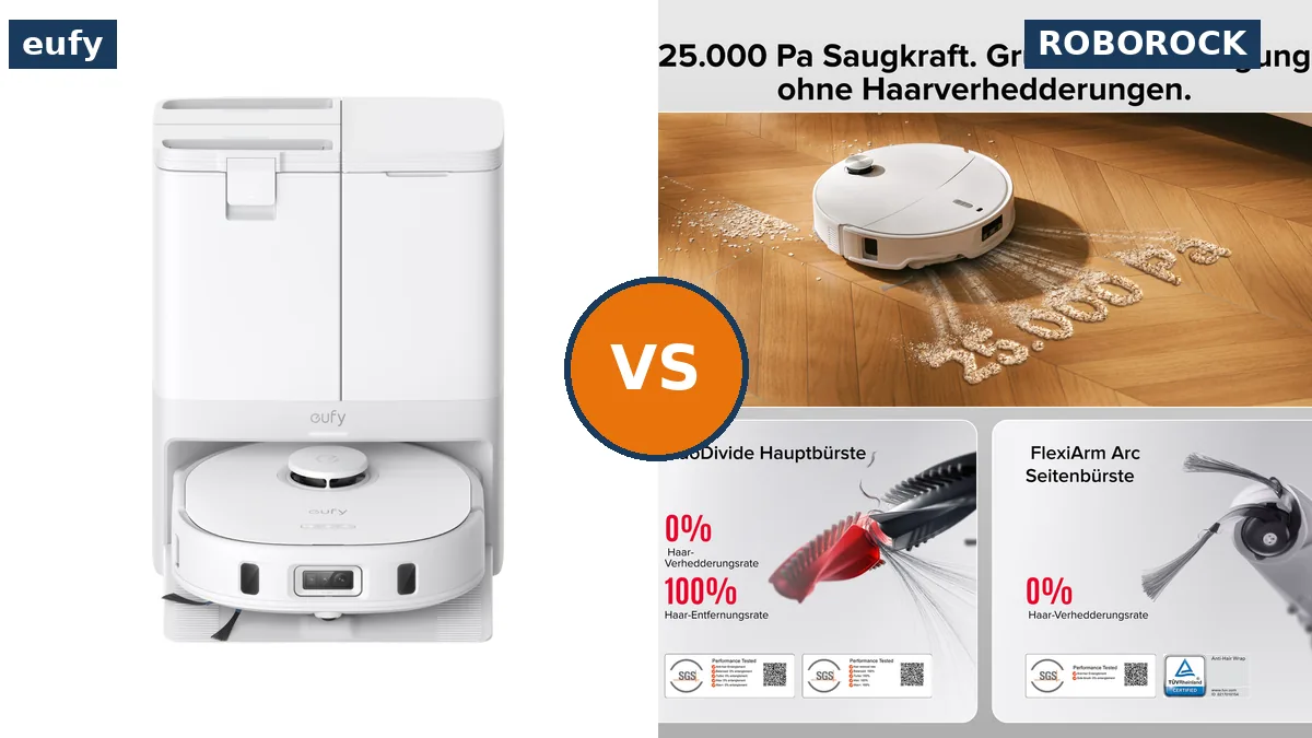 eufy vs Roborock 2026 Duell: eufy X10 Pro Omni gegen Roborock Qrevo Curv 2 Pro
