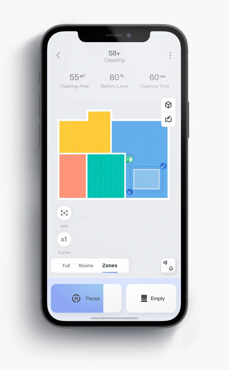 Saugroboter App Funktionen: Roborock App mit Karte, Zonenreinigung und Zeitplan auf dem Smartphone